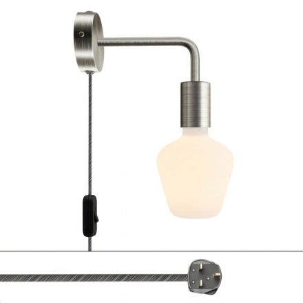  Spostaluce metal lamp with curved arm and UK plug