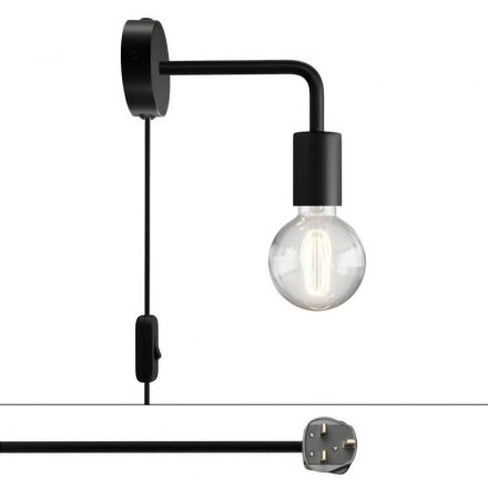  Spostaluce metal lamp with curved arm and UK plug