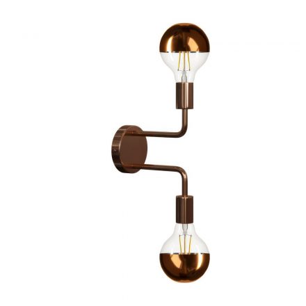  Fermaluce Metal, metal wall lamp with double curved arm