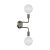  Fermaluce Metal, metal wall lamp with double curved arm