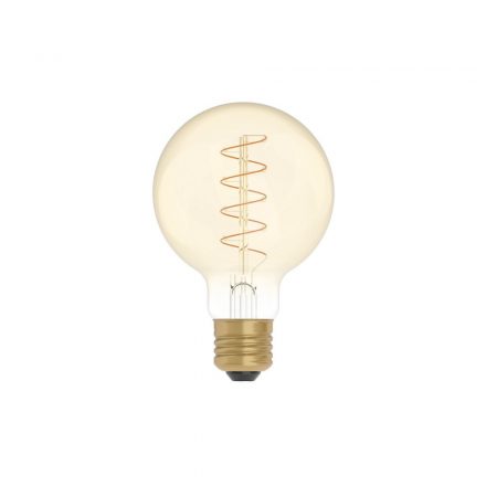  LED gold bulb carbon line curved spiral filament Globe G80 4W 250Lm E27 1800K dimmable - C05