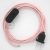  Lamp cable, RM16 baby pink rayon 1.80 m. Off switch and plug color.