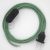  Lamp cable, RZ06 green zigzag rayon 1.80 m. Off switch and plug color.