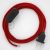  Lamp cable, RC35 fiery red cotton 1.80 m. Off switch and plug color.