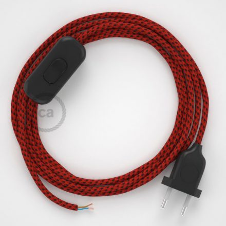  Lamp cable, RT94 red devil rayon 1.80 m. Off switch and plug color.