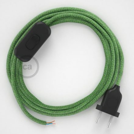  Lamp cable, RX08 Bronte cotton 1.80 m. Off switch and plug color.