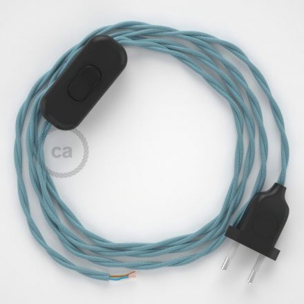  Lamp cable, TC53 ocean cotton 1.80 m. Off switch and plug color.