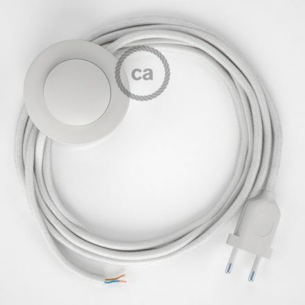  Lamp cable, RC01 white cotton 3 m. Off switch and plug color.