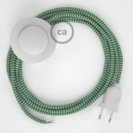  Connection base, RZ06 Green ZigZag Rayon 3 m. Off switch and plug color.