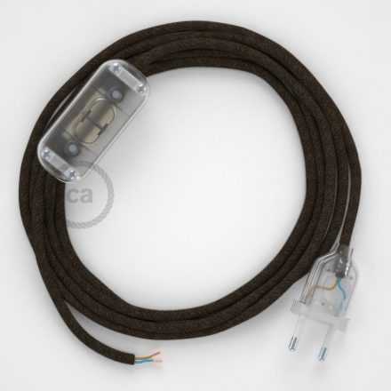  Lamp wiring, RN04 Brown Natural Linen 1.80 m. Choose the color of the switch and connector.