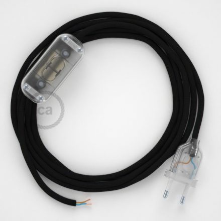  Lamp wiring, RM04 Black Rayon 1.80 m. Choose the color of the switch and connector.