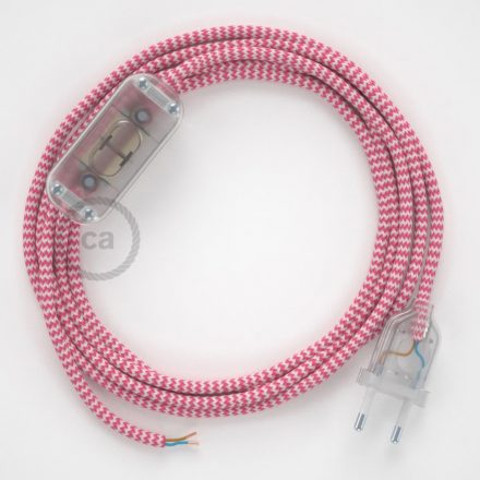  Lamp wiring, RZ08 Fuchsia ZigZag Rayon 1.80 m. Choose the color of the switch and connector.