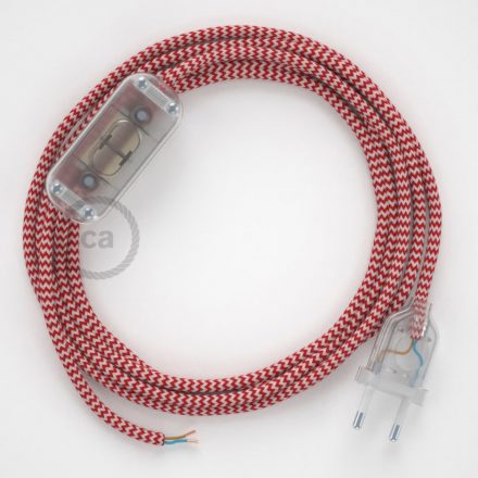  Lamp wiring, RZ09 Red ZigZag Rayon 1.80 m. Choose the color of the switch and connector.