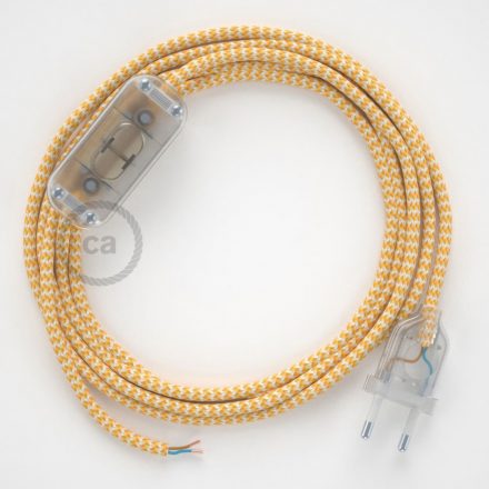  Lamp wiring, RZ10 Yellow ZigZag Rayon 1.80 m. Choose the color of the switch and connector.