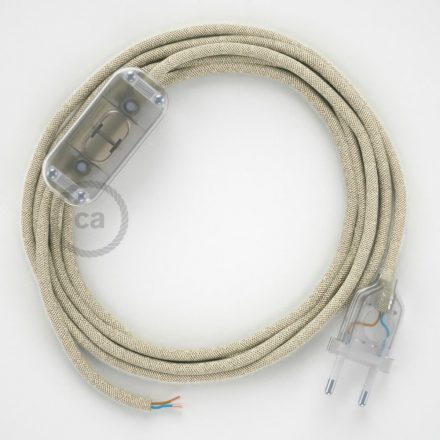  Lamp wiring, RN01 Neutral Natural Linen 1.80 m. Choose the color of the switch and connector.