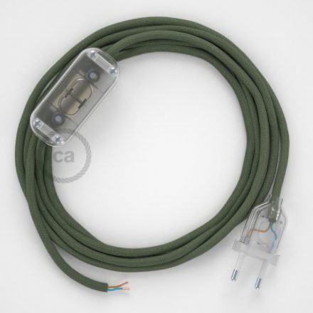  Lamp wiring, RC63 Green Gray Cotton 1.80 m. Choose the color of the switch and connector.