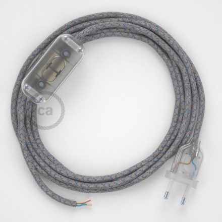  Lamp wiring, RD65 Blue Steward diamond cotton and natural linen 1.80 m. Choose the color of the switch and connector.