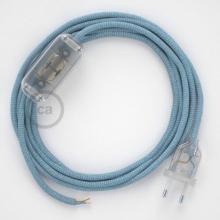  Lamp wiring, RD75 Blue Steward ZigZag Cotton and Natural Linen 1.80 m. Choose the color of the switch and connector.