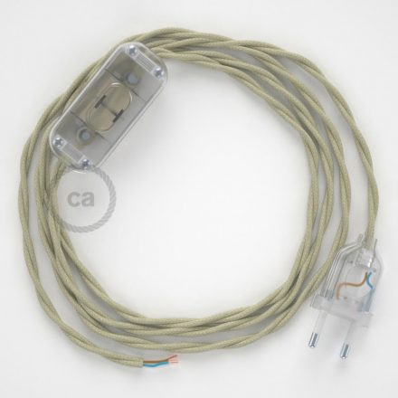 Lamp wiring, TC43 Dove Cotton 1.80 m. Choose the color of the switch and connector.