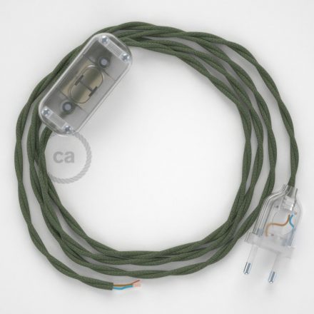  Lamp wiring, TC63 Green Gray Cotton 1.80 m. Choose the color of the switch and connector.