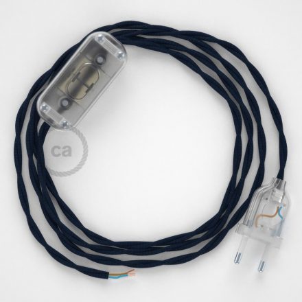  Lamp wiring, TM20 Dark Blue Rayon 1.80 m. Choose the color of the switch and connector.