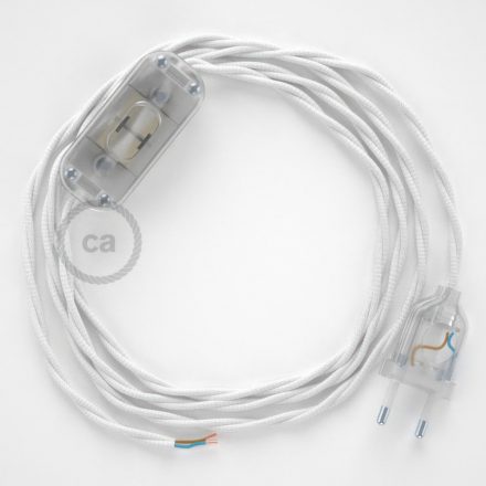  Lamp wiring, TM01 White Rayon 1.80 m. Choose the color of the switch and connector.