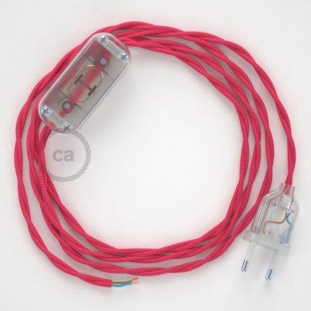  Lamp wiring, TM08 fuchsia artificial silk 1.80 m. Choose the color of the switch and connector.