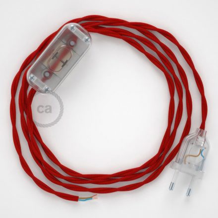  Lamp wiring, TM09 Red Rayon 1.80 m. Choose the color of the switch and connector.