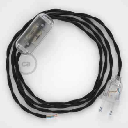  Lamp wiring, TM04 Black Rayon 1.80 m. Choose the color of the switch and connector.