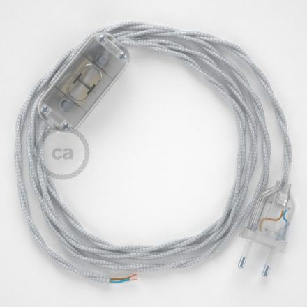  Lamp wiring, TM02 Silver Rayon 1.80 m. Choose the color of the switch and connector.