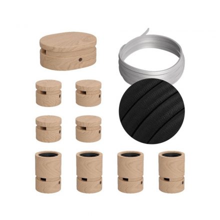  Filé System Symmetric Kit - with 5 meter light cable and 9 indoor wooden components