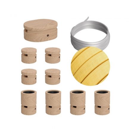  Filé System Symmetric Kit - with 5 meter light cable and 9 indoor wooden components