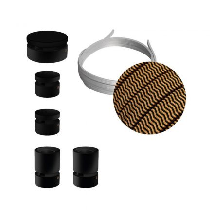  Filé System Wiggle Kit - with 3-meter light cable and 5 indoor, black-painted wooden components