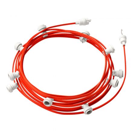  Ready to use 12.5m Lumet filament light kit with 10 white lamp holders, hanger and connector