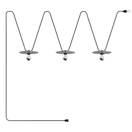  Maioliche String Light Lumet system from 10 m with fabric cable, 3 lamp holders and lamp shade, hook and black connector