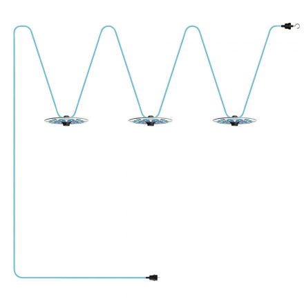  Maioliche String Light Lumet system from 10 m with fabric cable, 3 lamp holders and lamp shade, hook and black connector