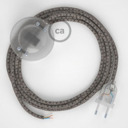  Connection base, RD64 anthracite diamond cotton and natural canvas 3 m. Choose the color of the switch and connector.