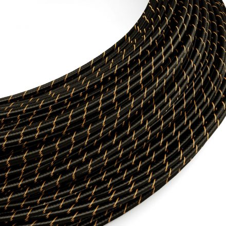  Extra low voltage power cable coated with silk effect material Vertigo Black and Gold ERM42 - 50 m