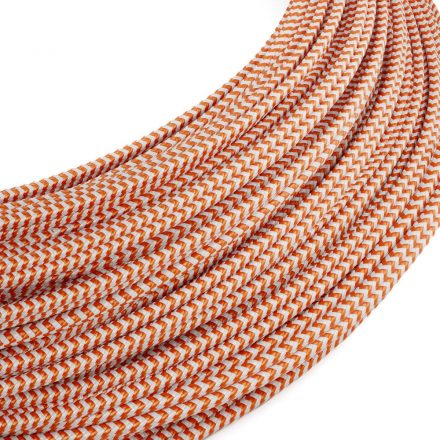  Extra low voltage power cable coated with silk material ZigZag white and orange RZ15 - 50 m