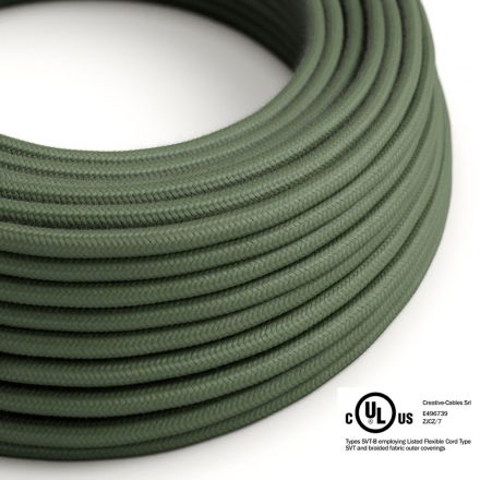  Round Electrical Cable 150ft (45.72m) Reel RC63 Green Gray Cotton - UL Listed