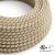  Round Electrical Cable 150 ft (45.72 m) Reel RD53 Stripes Bark Cotton and Natural Linen - UL Listed