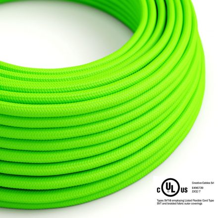 Round Electrical Cable 150 ft (45.72 m) Reel RF06 Green Fluo Rayon - UL Listed