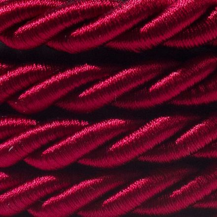  XL electric cable, electric cable 3x0.75. Shiny dark burgundy fabric cover. Its diameter is 16 mm.