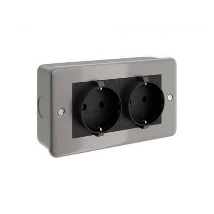  Metal-covered box with double Schuko socket for Creative-Tube