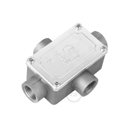  Four outlet, X-shaped junction box for Creative-Tube, aluminum housing