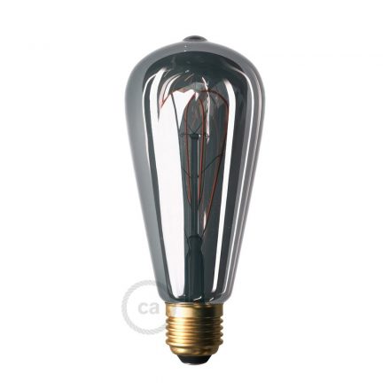  LED smoky bulb - Edison ST64 curved double loop filament - 5W 160Lm E27 1800K adjustable