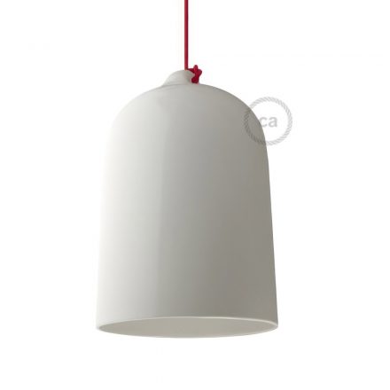  Bell XL Ceramic Lampshade for Suspension - Glossy White Made in Italy