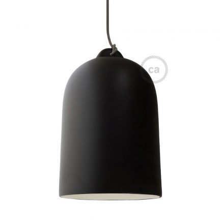  BELL XL CERAMIC LAMP SHADE FOR SUSPENSION - MADE IN ITALY BLACK