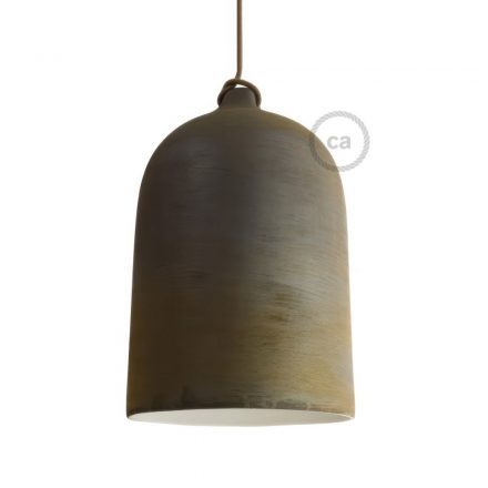  BELL XL CERAMIC LAMP SHADE FOR SUSPENSION - MADE IN ITALY CORTEN EFFECT-WHITE