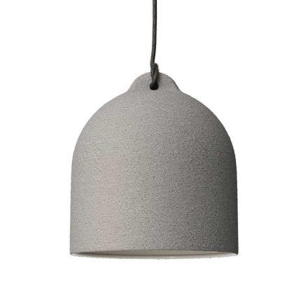  Bell M ceramic lampshade for suspension - Cement effect - White Made in Italy